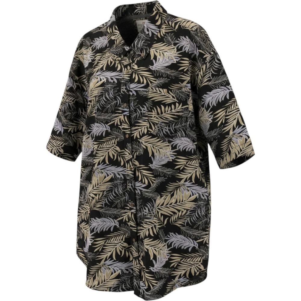 Ditch Plains Button Down Shirt Mens 4X Black Tropical Palm Leaf Cotton